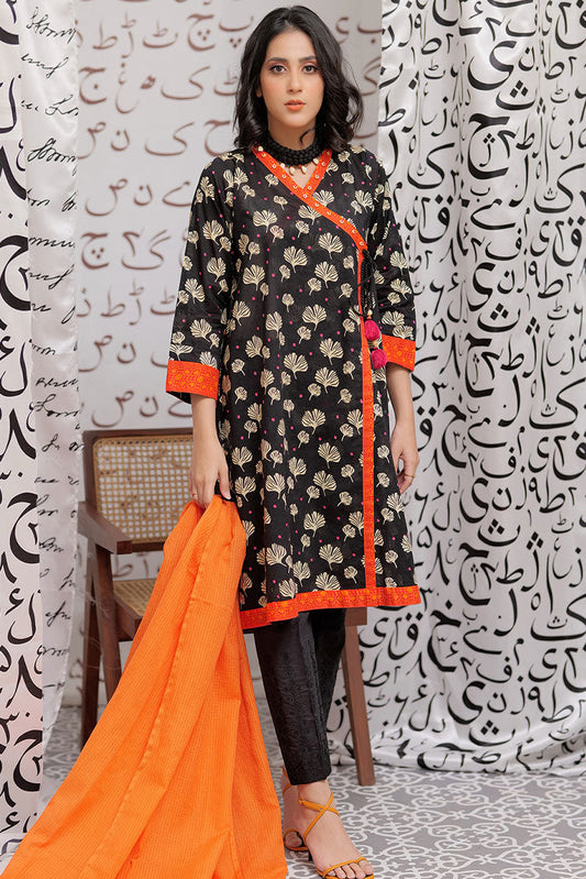 Senorita - LAB-02161 | Black & Multicolor | Casual 2 Piece Suit | Cotton Lawn Print