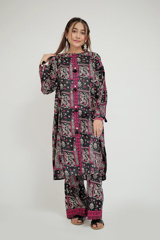 Senorita - LAC-02685 | Black & Multicolor | Casual 2 Piece Suit | Cotton Lawn Printed