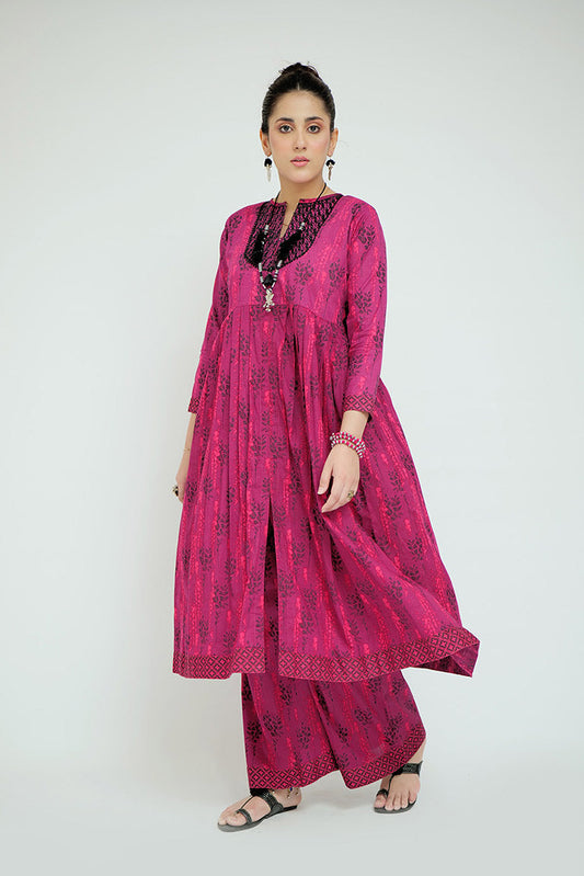 Senorita - LAC-02690 | Magenta & Multicolor | Casual 2 Piece Suit | Cotton Lawn Printed