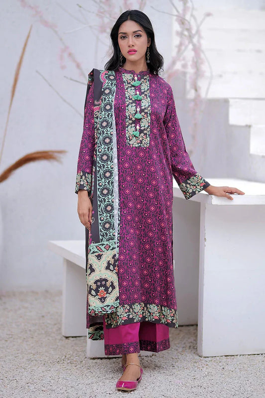 LAD-02499 | Black & Multicolor | Casual 3 Piece Suit | Marina Printed Fabric