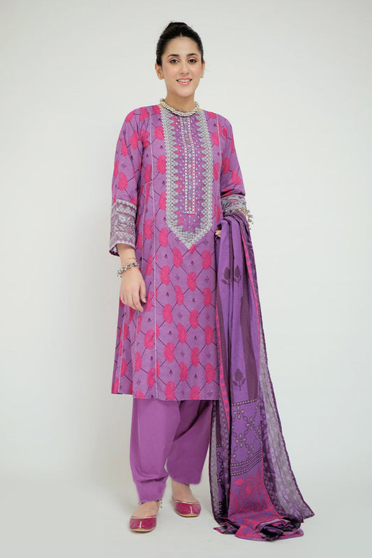 Picture of <!--cdr-->Senorita - LAD-02705 | Purple & Multicolor | Casual 3 Piece Suit | Cotton Lawn Printed - Available at Raja Sahib