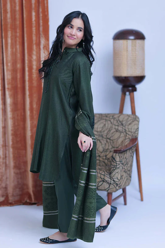 LAD-02768 | Green & Black | Casual 3 Piece Suit | Acrylic Fabric