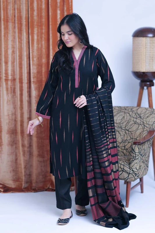 LAD-02769 | Black & Multicolor | Casual 3 Piece Suit | Acrylic Fabric