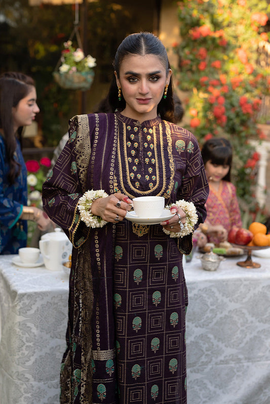 Senorita - LBD-02279 | Purple & Multicolor | Casual 3 Piece Suit | Cotton Jacquard Meena