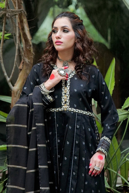 Senorita - LBD-02620 | Black & Gold | Casual plus 3 Piece Suit | Cotton Jacquard Dobby