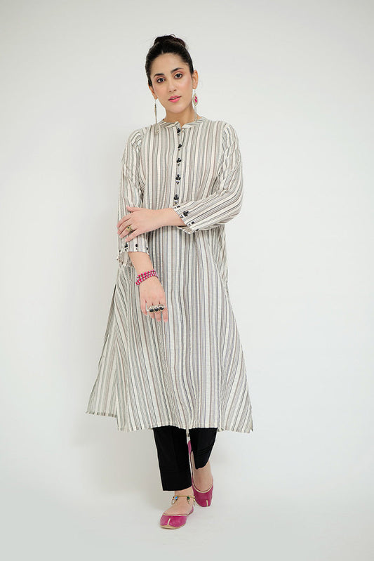 Senorita - LBD-02664 | White & Black | Casual plus 3 Piece Suit | Cotton Jacquard