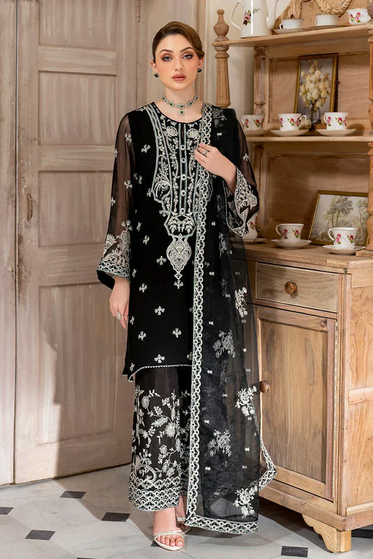 Fozia Khalid - Unstitched Chiffon Collection - Delia - LFP-1113