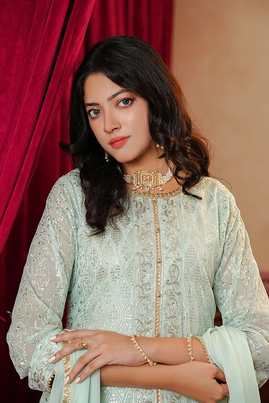 Alsiyaab - Adaa e Khaas - 3 Piece - Sana - Mint Green