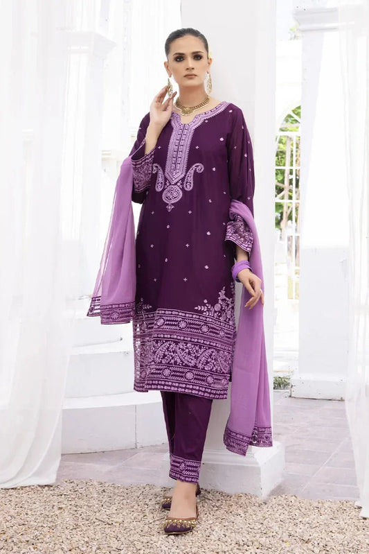 Picture of <!--aiq-->Emeralds - Embroidered Lawn Festive Pret - Lavender - Available at Raja Sahib