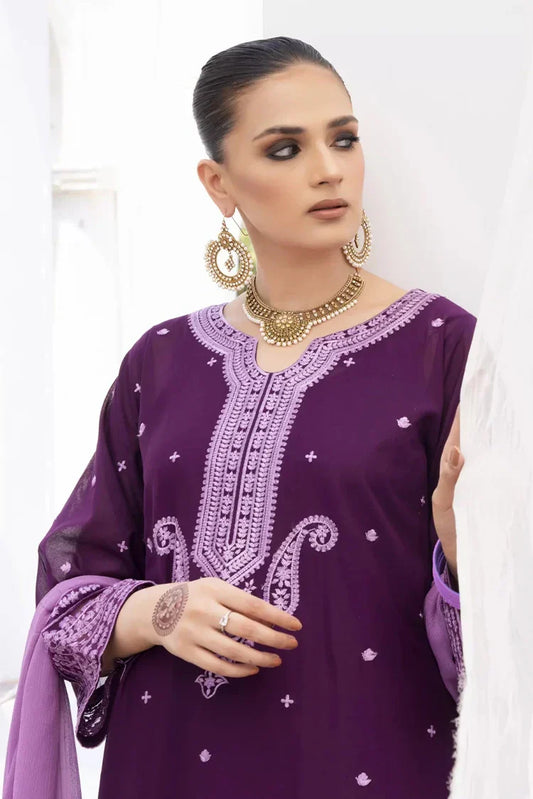 Picture of <!--aiq-->Emeralds - Embroidered Lawn Festive Pret - Lavender - Available at Raja Sahib