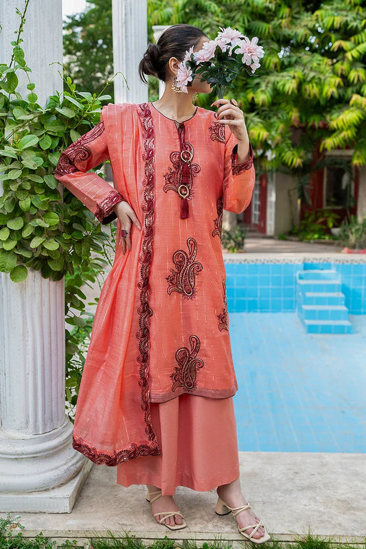 Tasneem Shamim - Hand Embellished Metallique Organza - Petal