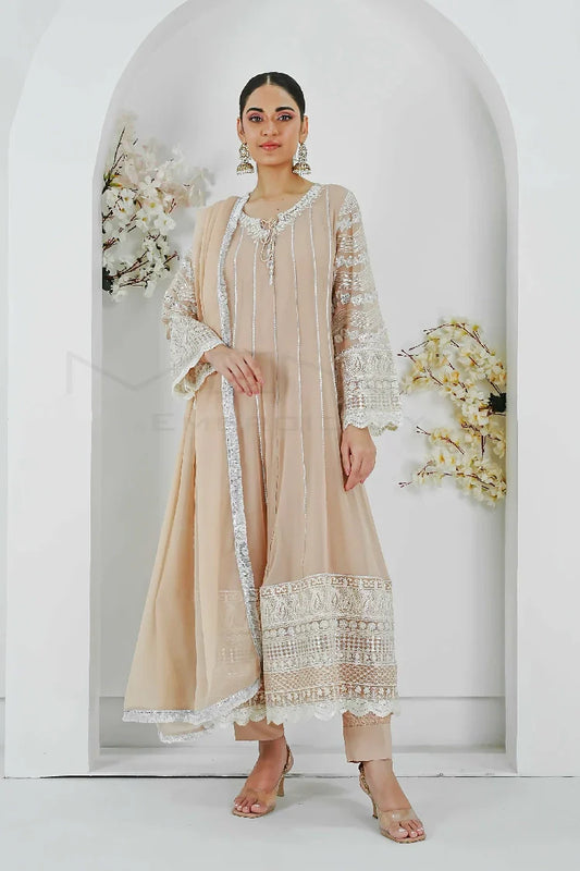 Picture of <!--aqx-->Manahils - Kurti 121-Crimson Glow- Peach - Available at Raja Sahib