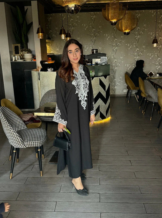 Picture of Manahils - Black Thun Embroidered - Available at Raja Sahib