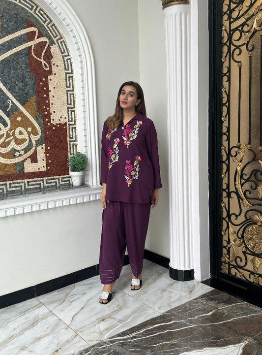 Picture of Manahils - Purple Aura Embroidered - Available at Raja Sahib