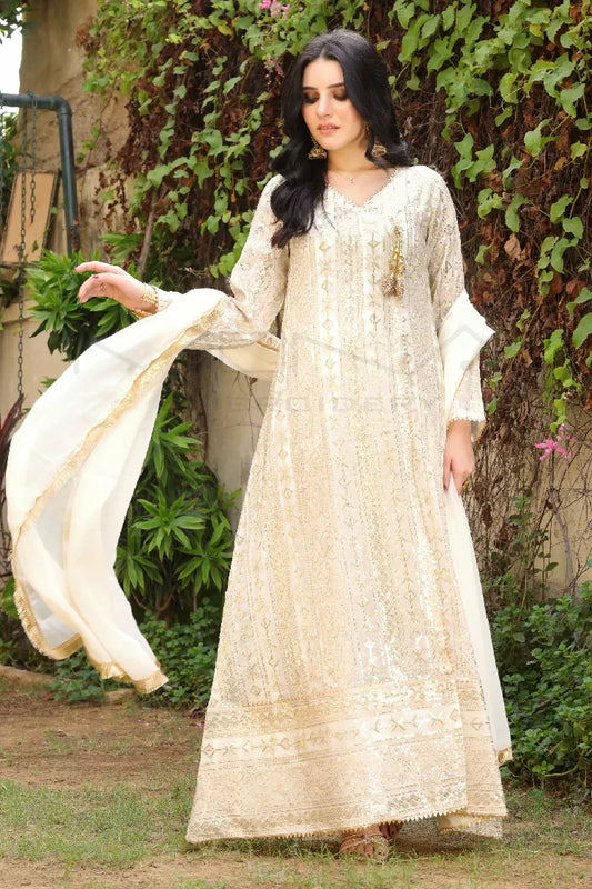 Picture of <!--arg-->Manahils - Kurti 122-Divine- Off White - Available at Raja Sahib