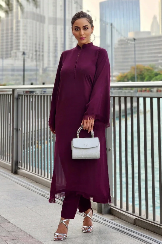 Picture of Manahils - Threaded Love Purple - Available at Raja Sahib