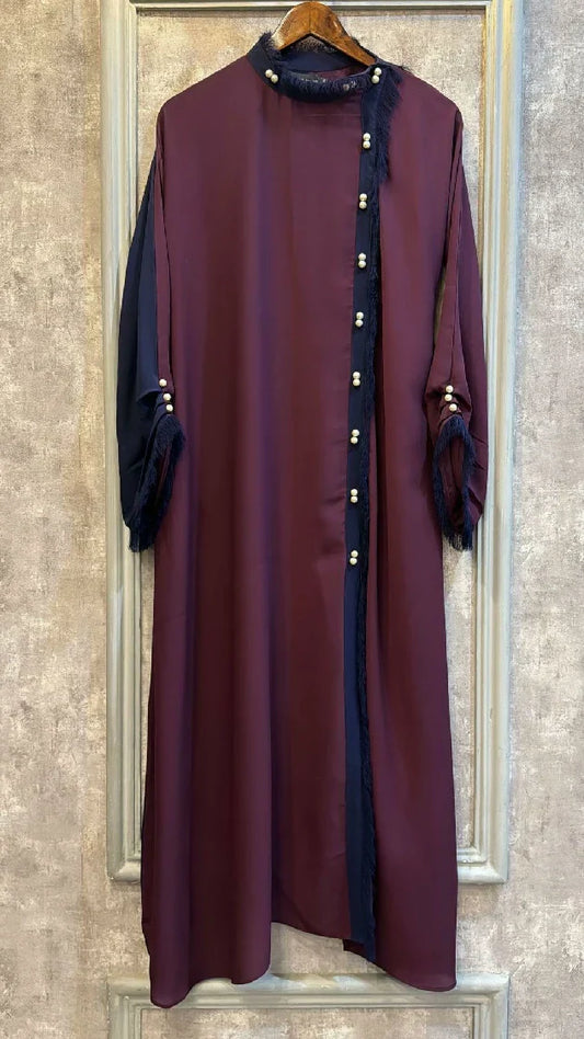 Picture of Manahils - Purple Pearls Two Pc - Available at Raja Sahib