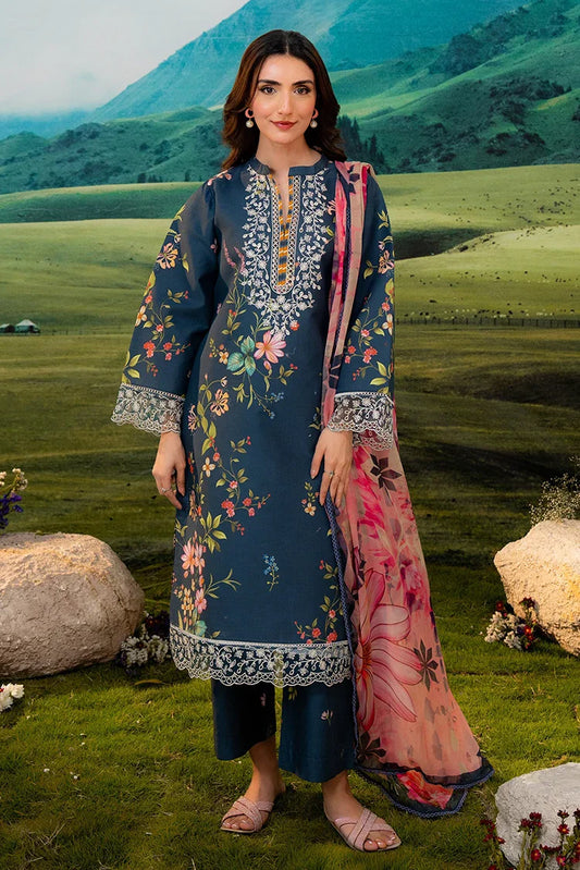 Meerak - Embroidered Lawn - Aster