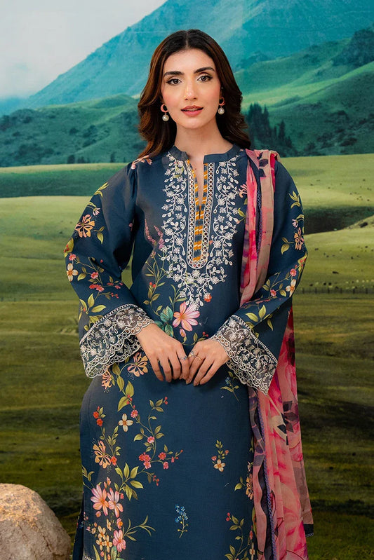 Meerak - Embroidered Lawn - Aster