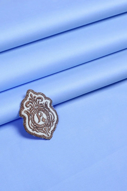 Fabrich - Mizaaj Latha Unstitch Fabric - Sky Blue