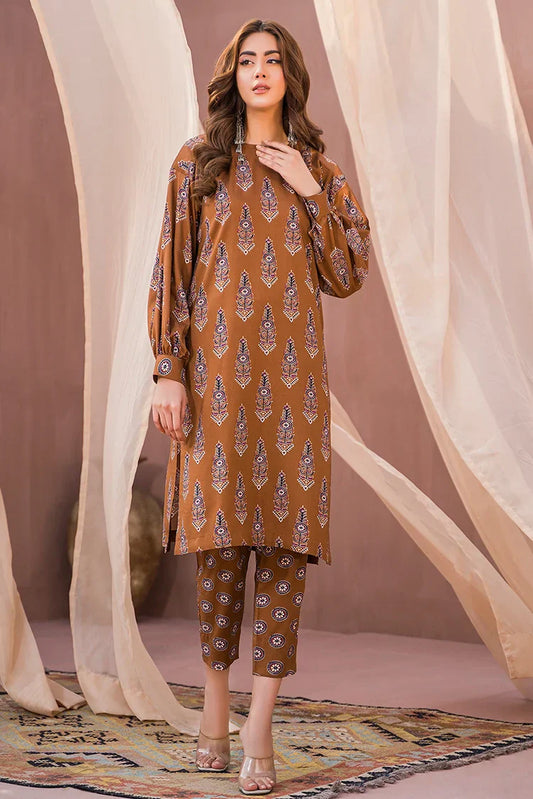 Meerak - Slub Linen 2 PC Unstitched Collection - Mocha