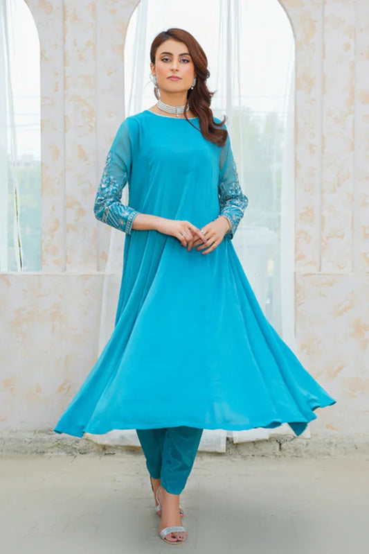 Picture of <!--bmj-->Emeralds - Embroidered Chiffon Festive Pret - Maheru - Available at Raja Sahib