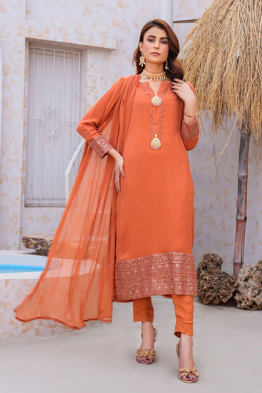 Picture of <!--bbq-->Emeralds - Embroidered Chiffon Festive Pret - Mehak - Available at Raja Sahib