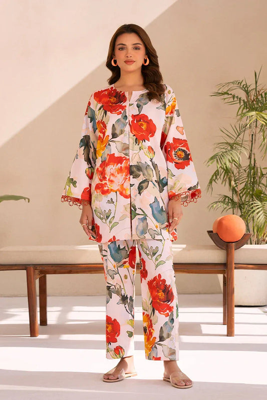 Picture of Noosh - Lawn Collection Vol I - Peach Rosette - Available at Raja Sahib