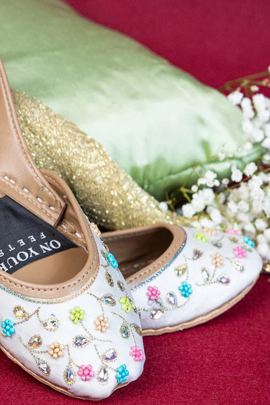 Picture of <!--cbr-->On Your Feets - Shahnama Collection - Ivory Blossom - Available at Raja Sahib