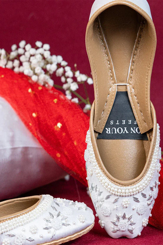 Picture of <!--cax-->On Your Feets - Shahnama Collection - Snow flake (White) - Available at Raja Sahib