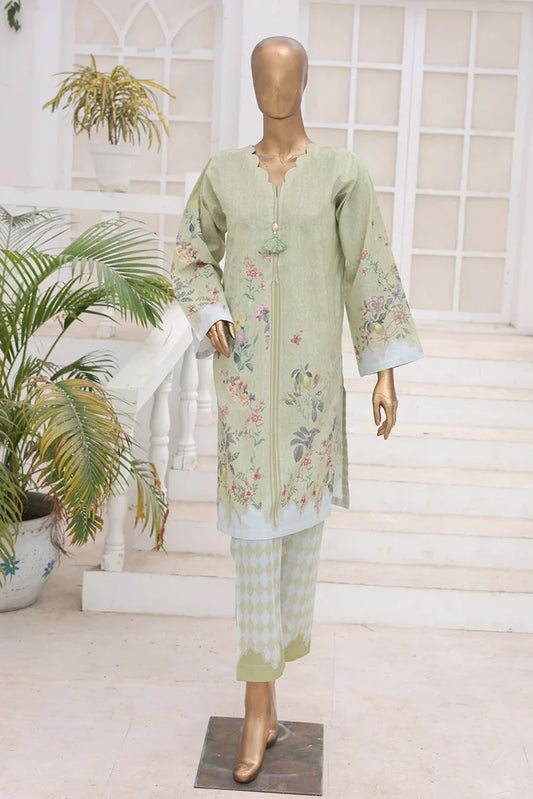 Suntex Fabrics - 2 Piece - Printed Lawn Suit - Sage Green