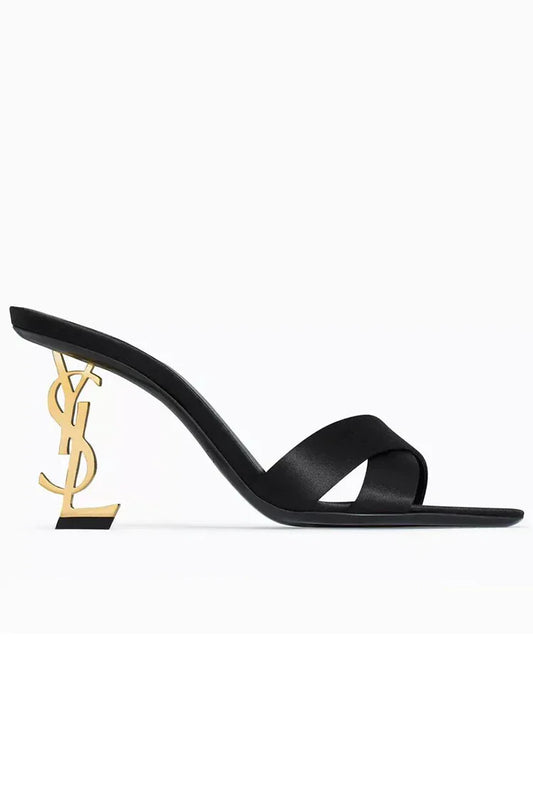 Picture of On Your Feets - Heels Collection - Satin Crepe Opyum Mules - Available at Raja Sahib