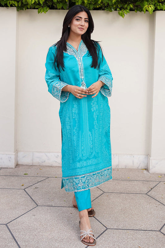 Embroidered Jacquard Suit P1079 - 2 Piece