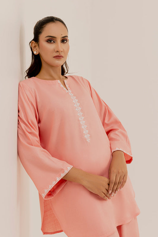 Picture of <!--acc-->The Slay Wear - Basic Stitched - Peach Embroidered Set - Available at Raja Sahib