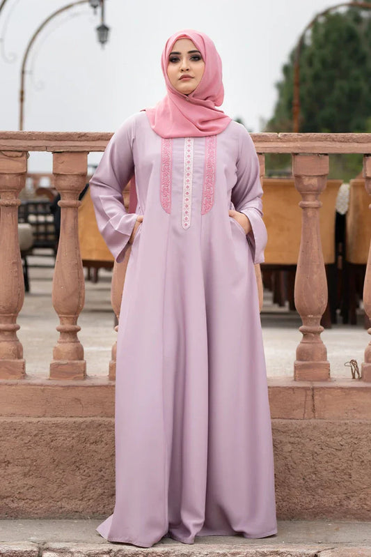Malbus - Plain - Abaya - Powder Pink