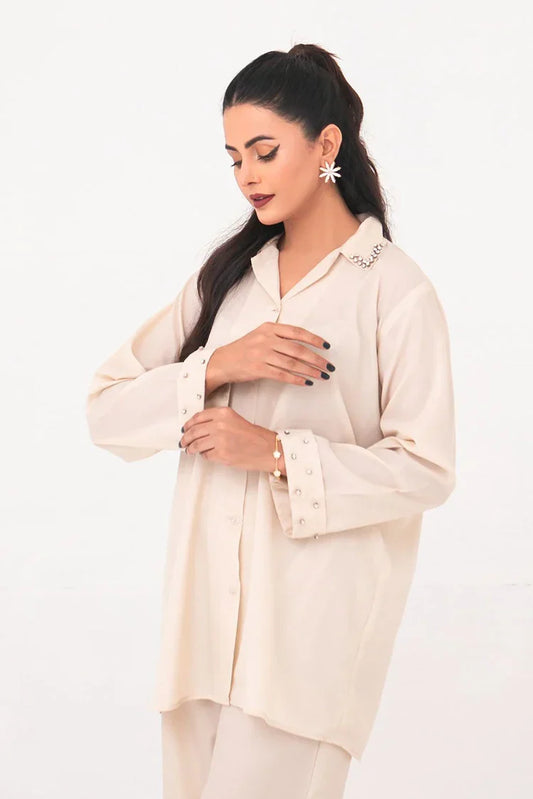 Picture of <!--ke-->The Slay Wear - Co-ord Set - Powdered Pearl - Available at Raja Sahib
