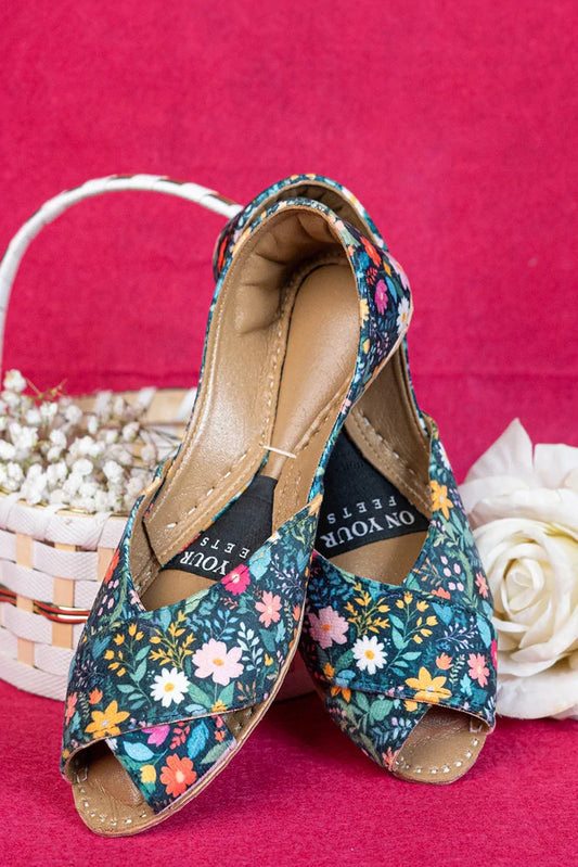 Picture of <!--bnm-->On Your Feets - Naubahar Collection - Midnight Bloom - Available at Raja Sahib
