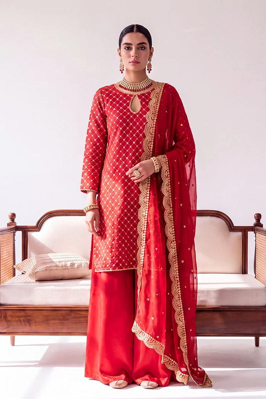 Ramira - Sheesh Mahal - Red Jacquard