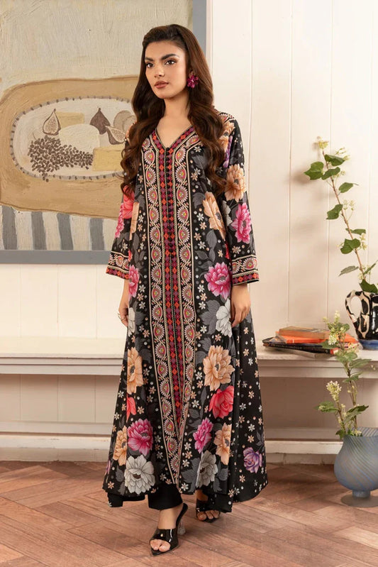 Picture of <!--bps-->Stitch Vibes - Zebaish RTW Collection - 1 PC - Black Flora Shirt - Available at Raja Sahib