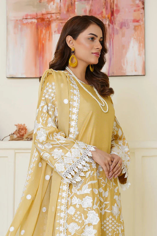 Threads & Weaves - Embroidered Viscose 3 Piece Suit - Sunshine Yellow