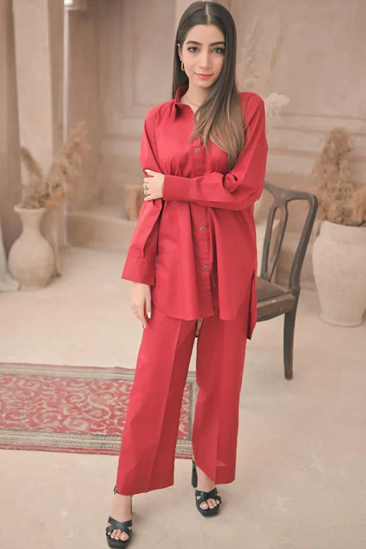 Zauk - Summer Basics - 2 Piece - Reddish Maroon