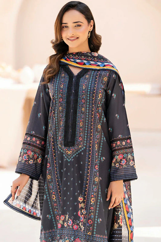 3-PC Unstitched Printed Lawn Suit