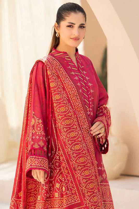3-PC Unstitched Printed Lawn Suit
