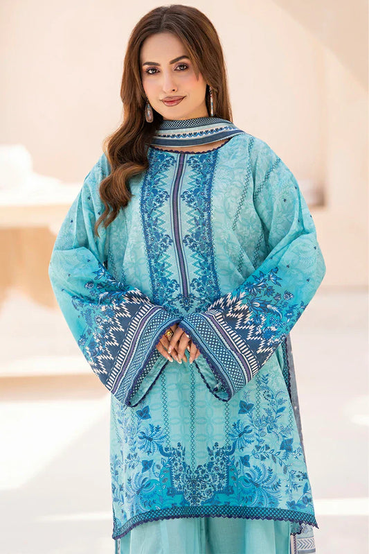 3-PC Unstitched Printed Lawn Suit