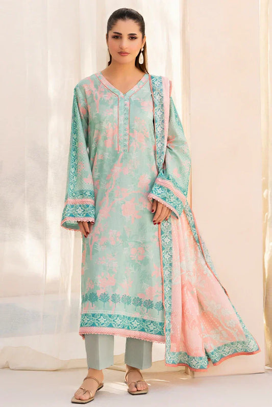 3-PC Unstitched Printed Lawn Suit