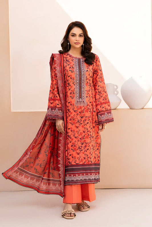 3-PC Unstitched Printed Lawn Suit