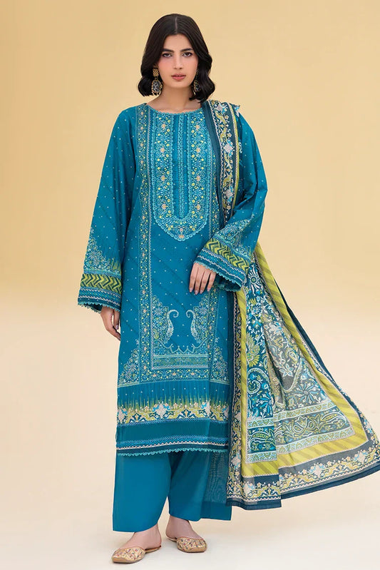 3-PC Unstitched Printed Lawn Suit