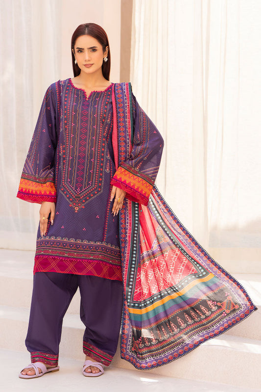 Ellena - 3-PC Unstitched Printed Lawn Suit