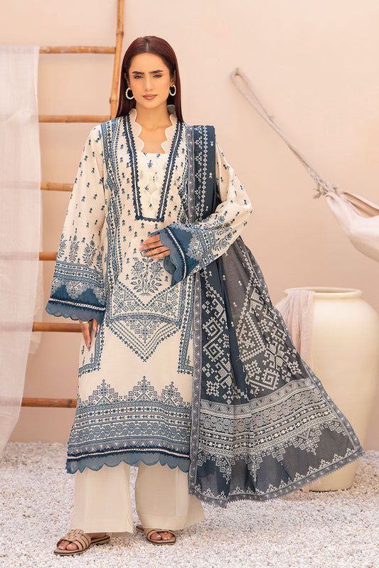 Ellena - 3-PC Unstitched Printed Lawn Suit
