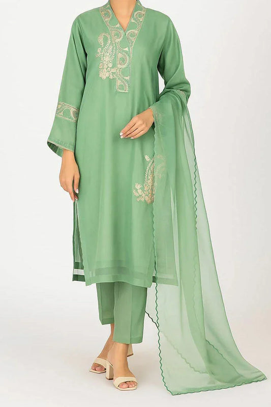 6Teen - 3 Piece - Olive Oranza Embroidered Suit